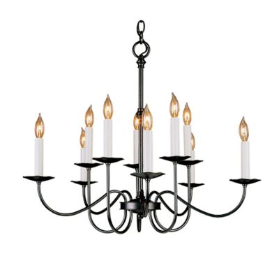 Simple Lines Ten Arm 2-Tier Chandelier by Hubbardton Forge - Starlight Lighting USA and Canada